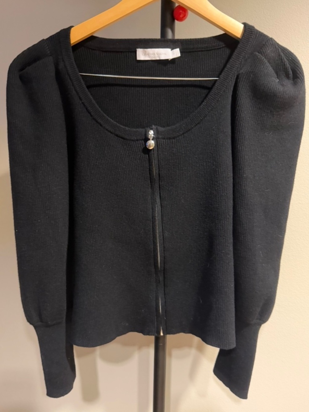 Jonathan Simkhai ┆L┆Puff Sleeve Zip Sweater ┆Black┆35